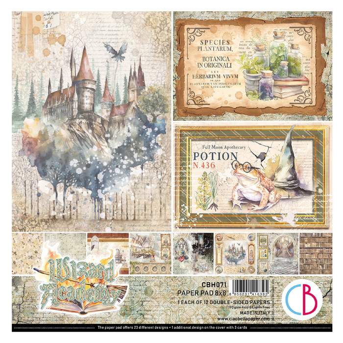 Ciao Bella Paper Wizard Academy 8" x 8" Scrapbooking Paper Set