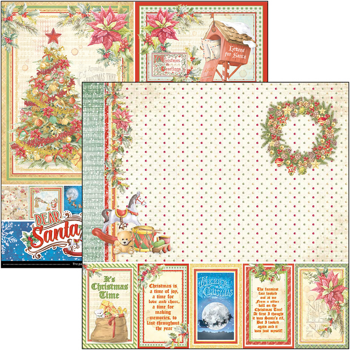 Ciao Bella Dear Santa 8" x 8" Scrapbooking Paper Set