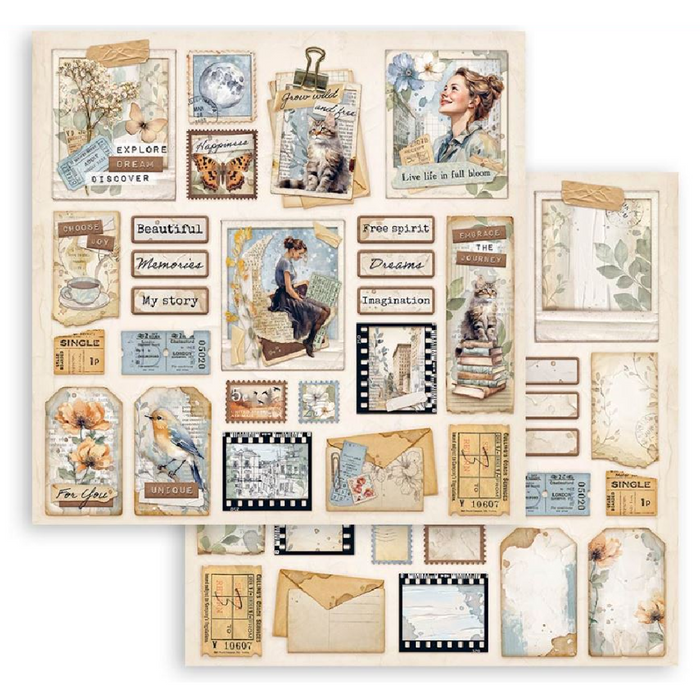 Stamperia Secret Diary 8" x 8" Scrapbooking Paper Pad