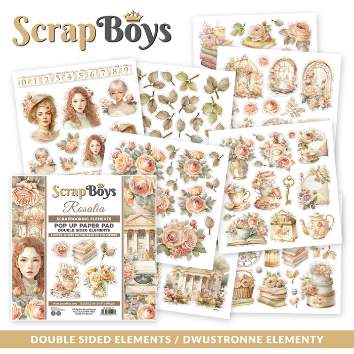 ScrapBoys Rosalia 6" x"6 Pop Up Paper Pad