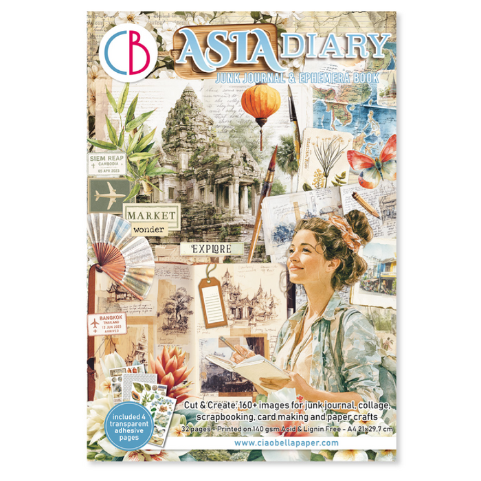Ciao Bella Paper Asia Diary A4 Junk Journal & Ephemera Book