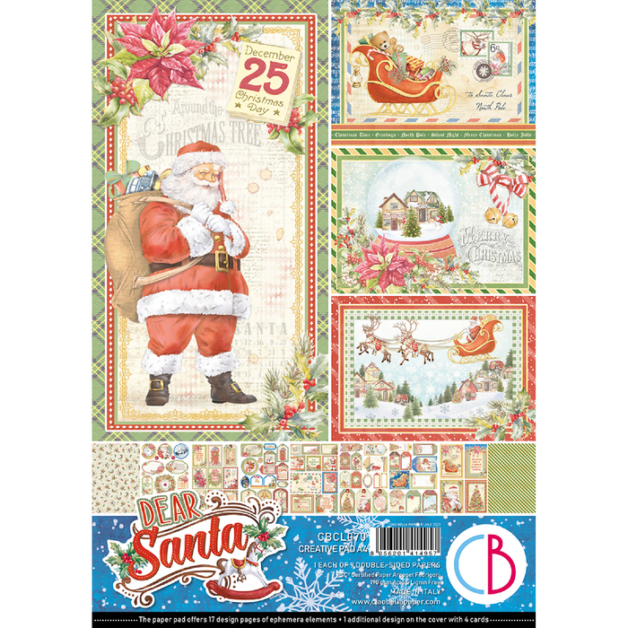 Ciao Bella Dear Santa A4 Scrapbooking Paper Set