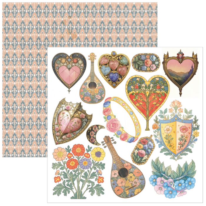 Ciao Bella Paper Courtly Love 6" x 6" Fussy Cut Pad