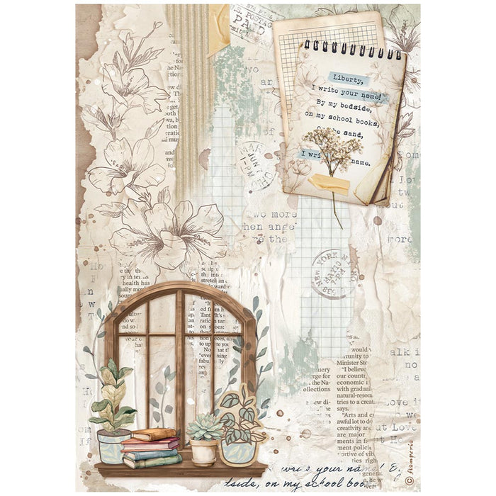 Stamperia Secret Diary A4 Rice Paper (Diary Window)