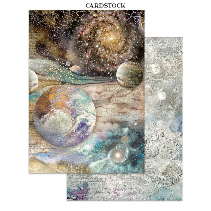 Stamperia Paper Cosmos Infinity Junk Journal Stickers Cut-outs Backgrounds