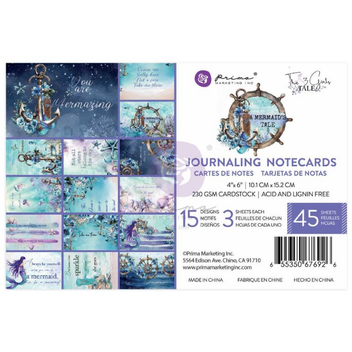Prima Marketing Mermaid’s Tale 4" x 6" Journaling Cards