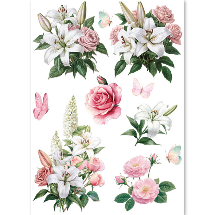 Ciao Bella Paper Courtly Love A5 Mixed Rice Paper 8pc