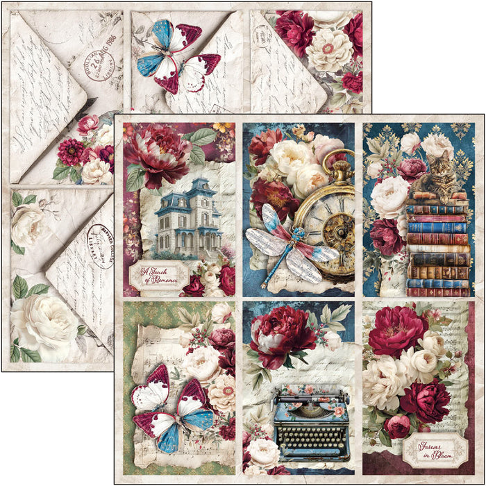 Ciao Bella Paper Bohemian Burgundy 8" x 8" Scrapbooking Paper Set