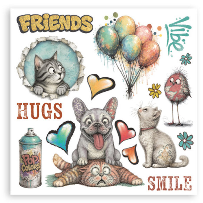 Stamperia Furry Friends 2 Rub On Transfers - Assorted Pack