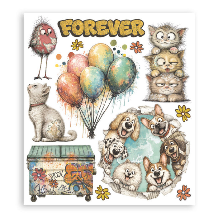 Stamperia Paper Furry Friends 2 Rub On Transfers - Assorted Pack