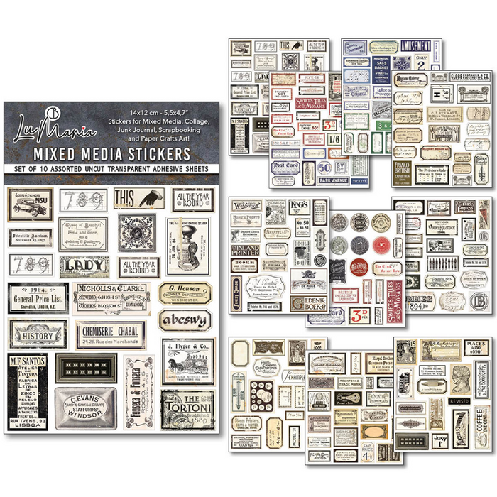Ciao Bella Vintage Scripts Sticker Set 10pc