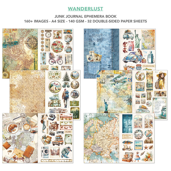 Ciao Bella Wanderlust A4 Junk Journal & Ephemera Book