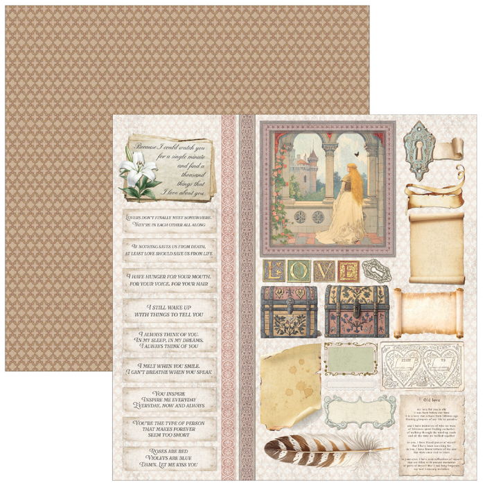 Ciao Bella Paper Courtly Love 12" x 12" Scrapbooking Paper Set