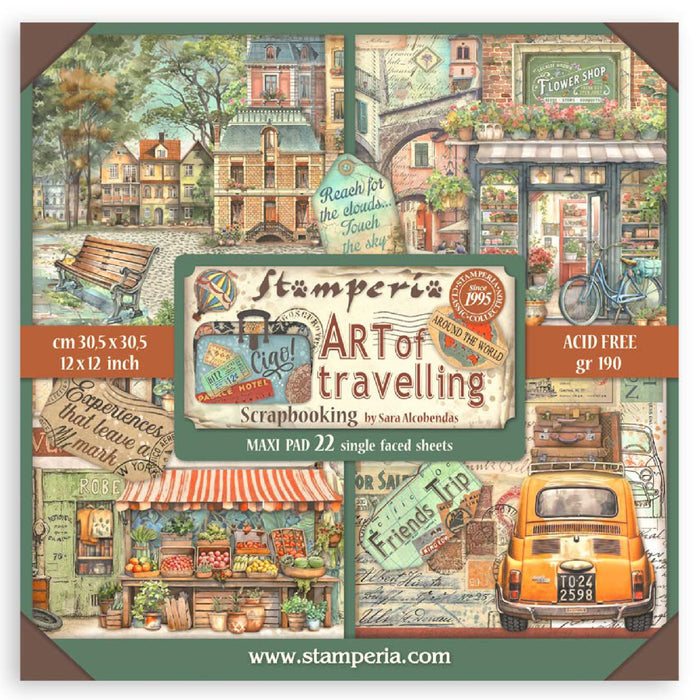 Stamperia Art Of Travelling 12" x 12" Single Faced Maxi Paper Pad