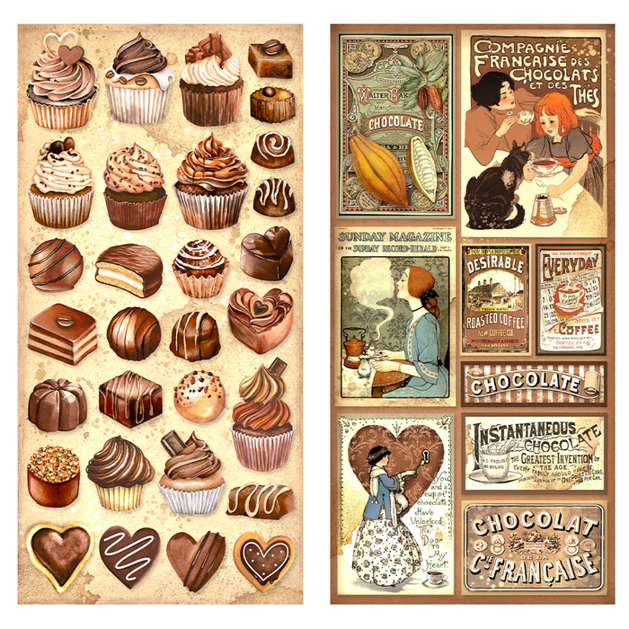 Stamperia Coffee & Chocolate 6" x 12" Collectables