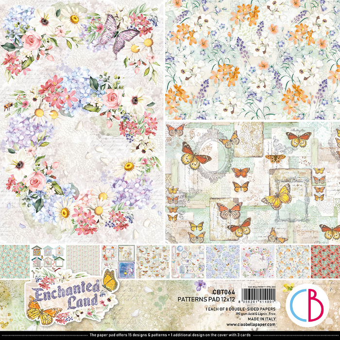 Ciao Bella Paper Enchanted Land 12" x 12" Patterns Scrapbooking Paper Set