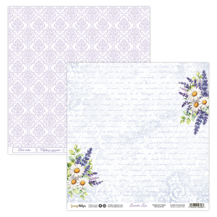 ScrapBoys Lavender Love 8" x"8 Scrapbook Paper Pad