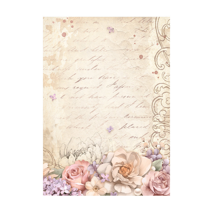Stamperia Romance Forever A6 Rice Paper Backgrounds Pack