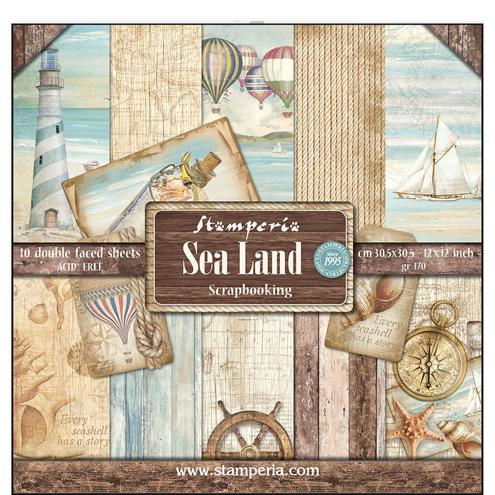 Stamperia Sea Land 12" x 12" Scrapbooking Paper Pad
