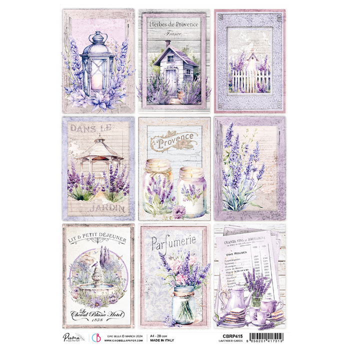 Ciao Bella Morning In Provence Lavender A4 Rice Paper (Cards)