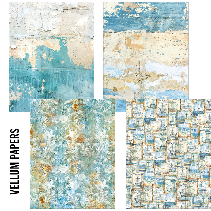 Ciao Bella Paper Edge of the Ocean A5 Mixed Rice Paper 8pc
