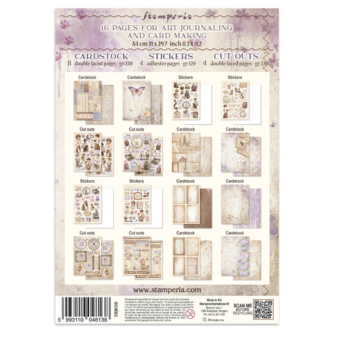 Stamperia Quiet Days Junk Journal Stickers Cut-outs Backgrounds