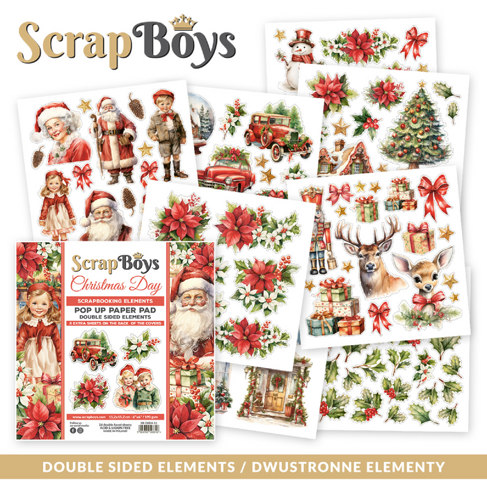 ScrapBoys Christmas Day 6" x"6 Pop Up Paper Pad
