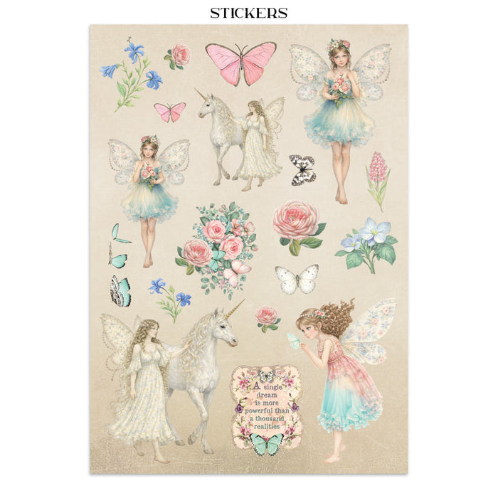 Stamperia Paper Wonderland Junk Journal Stickers Cut-outs Backgrounds
