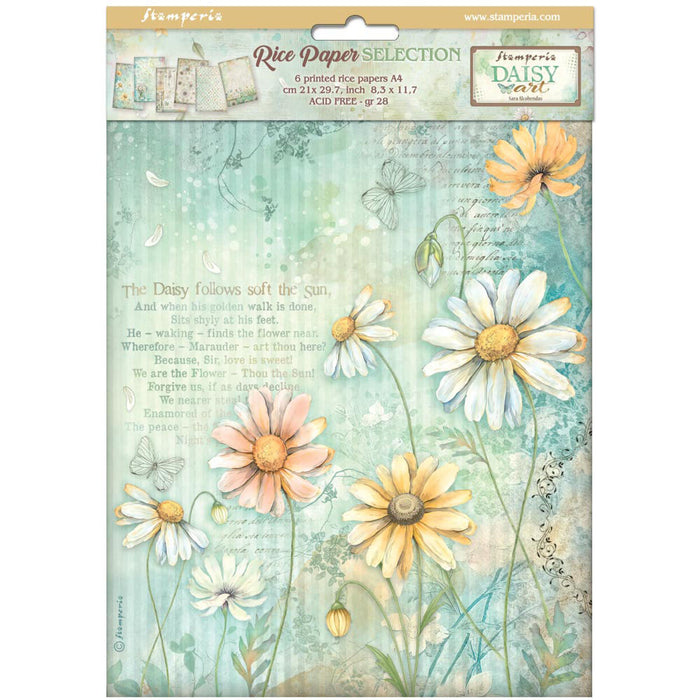 Stamperia Daisy Art A4 Rice Paper Pack