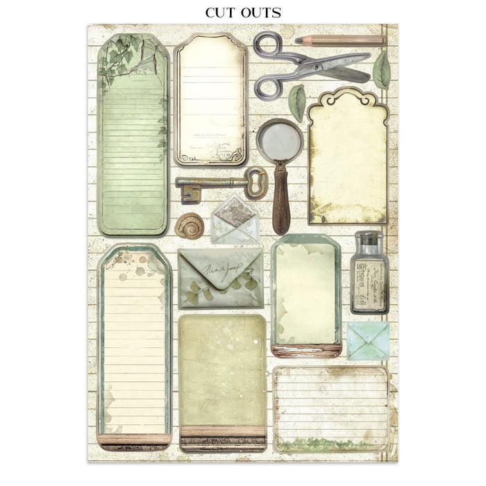 Stamperia Herbarium Silvae Junk Journal Stickers Cut-outs Backgrounds