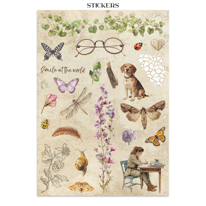 Stamperia Paper All Around Junk Journal Stickers Cut-outs Backgrounds