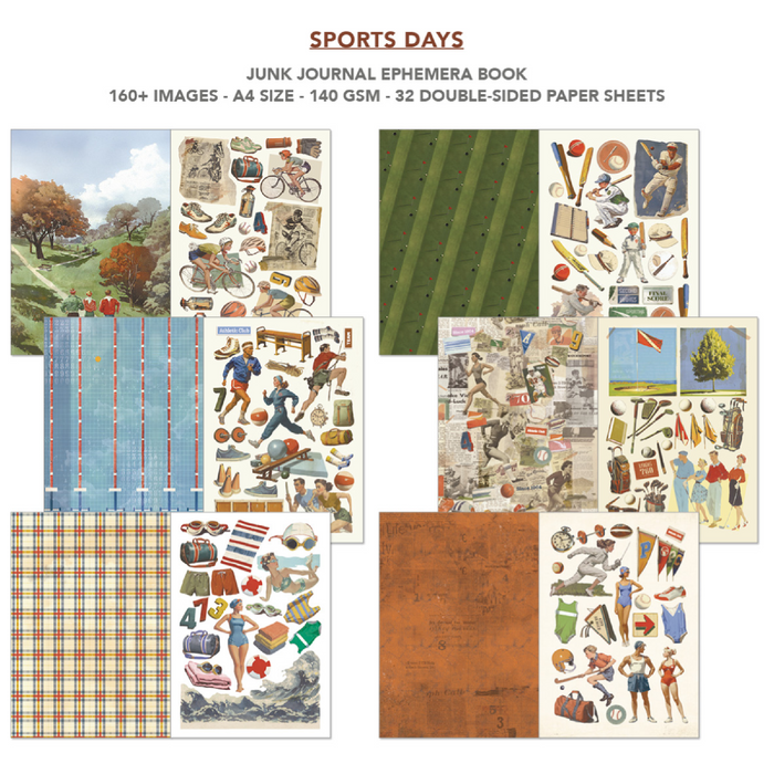 Ciao Bella Sports Days A4 Junk Journal & Ephemera Book