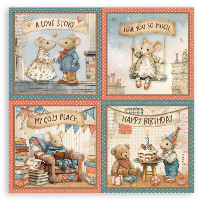 Stamperia Family 8" x 8" Maxi Single Faced Scrapbooking Paper Pad