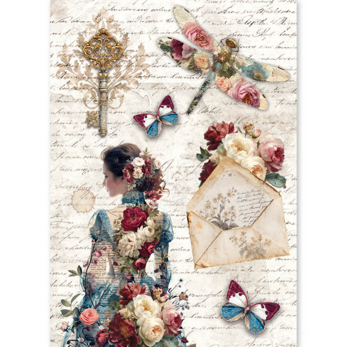 Ciao Bella Paper Bohemian Burgundy A5 Mixed Rice Paper 8pc