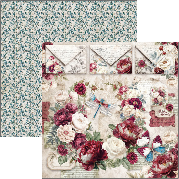 Ciao Bella Paper Bohemian Burgundy 8" x 8" Scrapbooking Paper Set