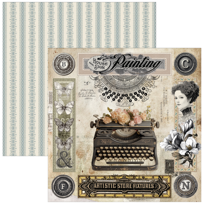 Ciao Bella Typographic 8" x 8" Scrapbooking Paper Set