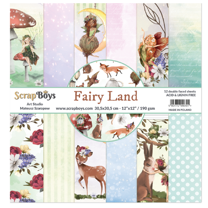 ScrapBoys Fairy Land 12" x"12 Scrapbook Paper Set