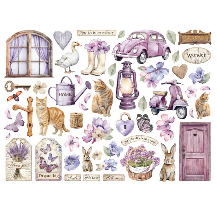 Stamperia Lavender Assorted Die Cuts