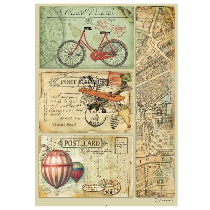 Stamperia Around The World A4 Rice Paper Post Card