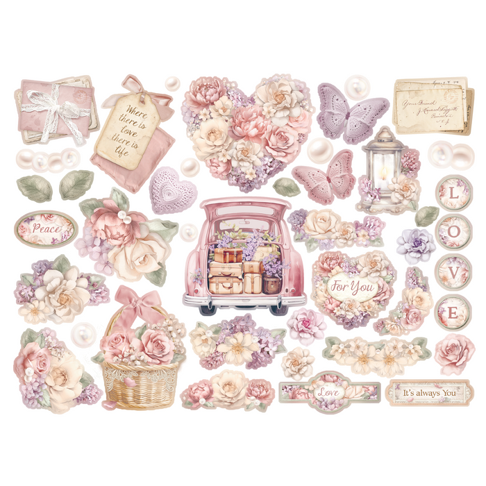 Stamperia Romance Forever Assorted Die Cuts Journaling Edition