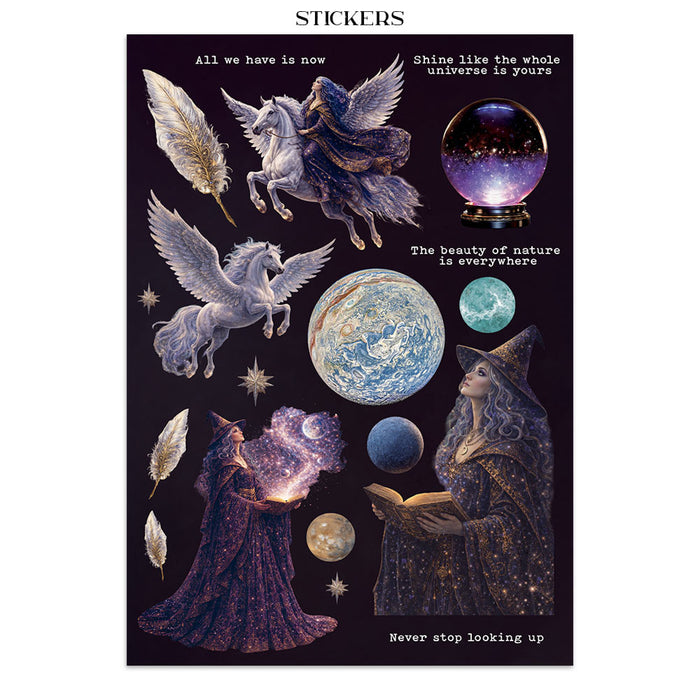 Stamperia Paper Cosmos Infinity Junk Journal Stickers Cut-outs Backgrounds