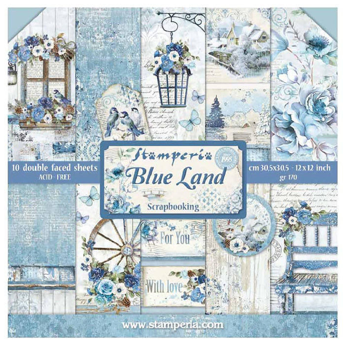 Stamperia Blue Land 12" x 12" Scrapbooking Paper Pad