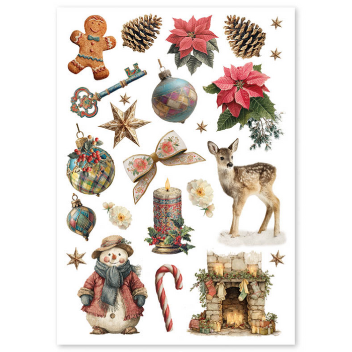 Ciao Bella Paper Merry & Bright A4 Mixed Rice Paper 4pc