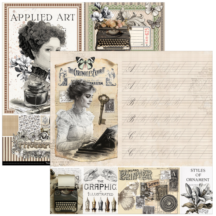Ciao Bella Typographic 8" x 8" Scrapbooking Paper Set