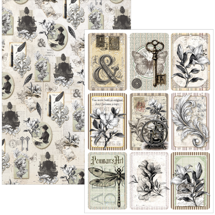 Ciao Bella Typographic A4 Scrapbooking Paper Set