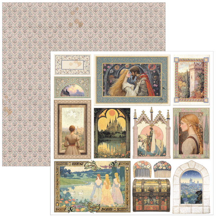 Ciao Bella Paper Courtly Love 8" x 8" Scrapbooking Paper Set