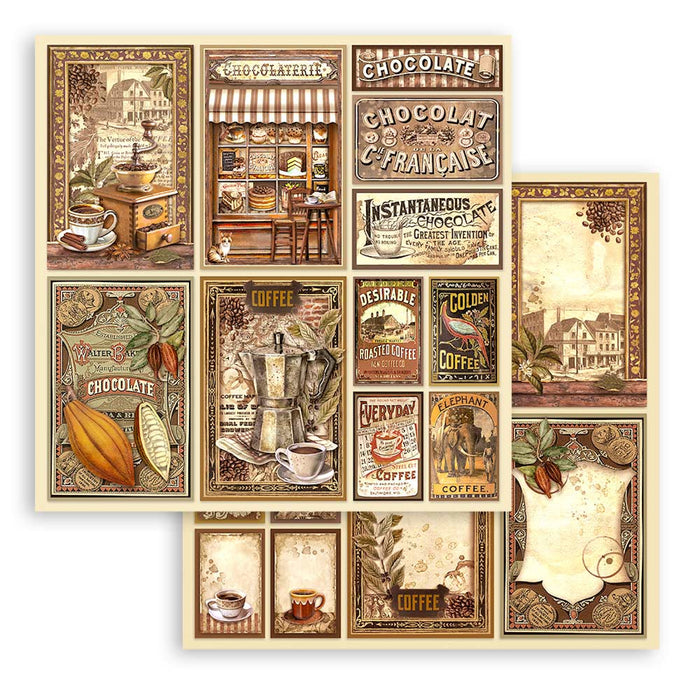Stamperia Coffee & Chocolate 12" x 12" Scrapbooking Paper Pad