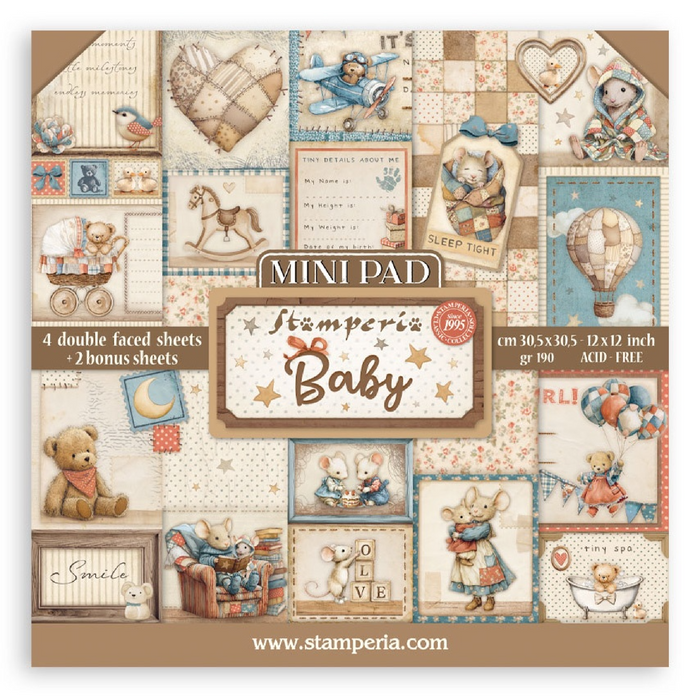 Stamperia Baby 12" x 12" Mini Paper Pad