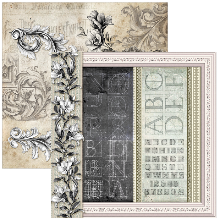 Ciao Bella Typographic 12" x 12" Patterns Scrapbooking Paper Set