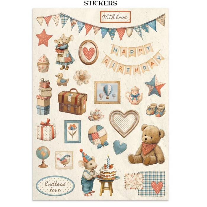 Stamperia Family Junk Journal Stickers Cut-outs Backgrounds